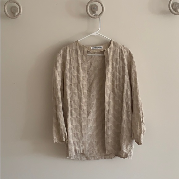 Linen light jacket with triangle embroidery - Picture 1 of 1